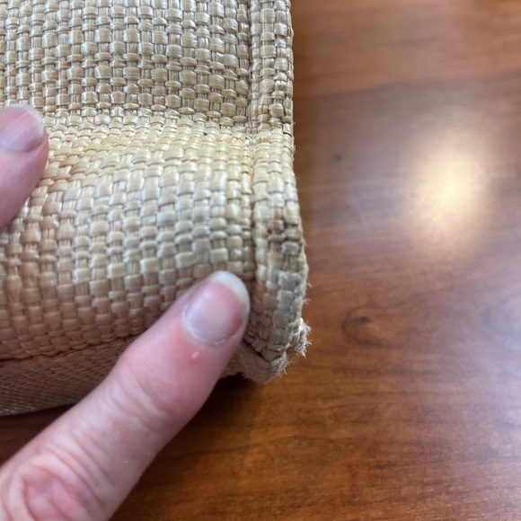 Escada Ivory Tote with Orange Trim and Handles - Picture 13 of 15